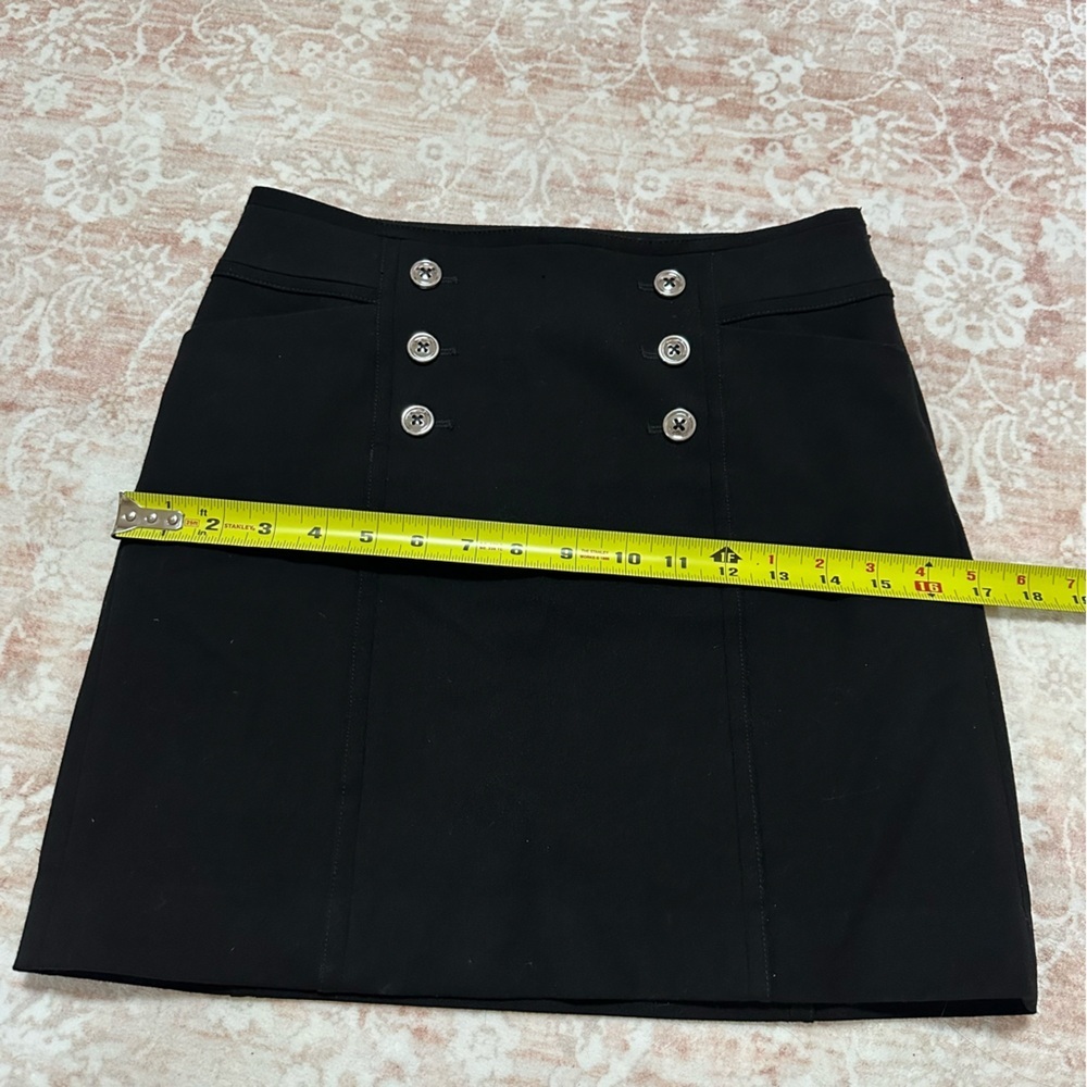 WHBM Black Mini Skirt with Buttons - Picture 6 of 9